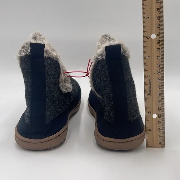 NWT Dluxe By Dearfoams Women's Dolly Felted Bootie Black Slippers Size US 9-10 - Picture 8 of 11